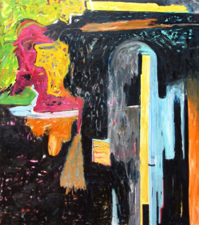 Manchón tachista, pseudofuturista, algo geométrico, analítico y gestual